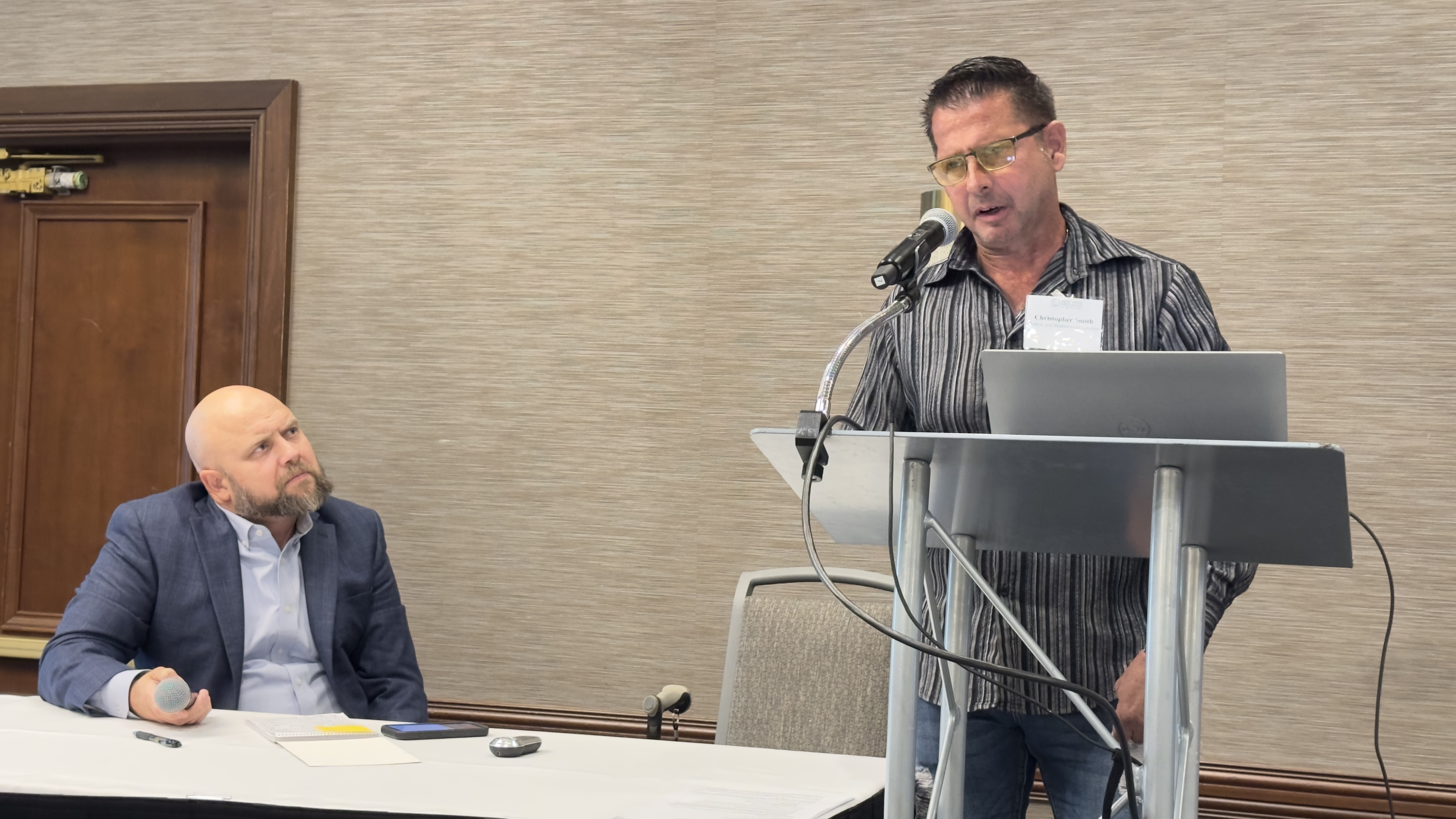 Chris speaking at Dr's Meeting